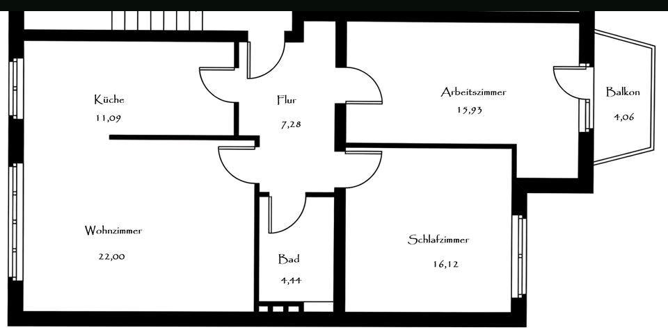 Etagenwohnung Hannover Vahrenwald-List - 3 Zimmer, 78 m&sup2;, 279.000&euro; | Angebot:26366286