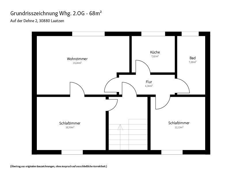 Dachgeschoßwohnung Laatzen - 3 Zimmer, 68 m&sup2;, 680&euro; | Angebot:26629470