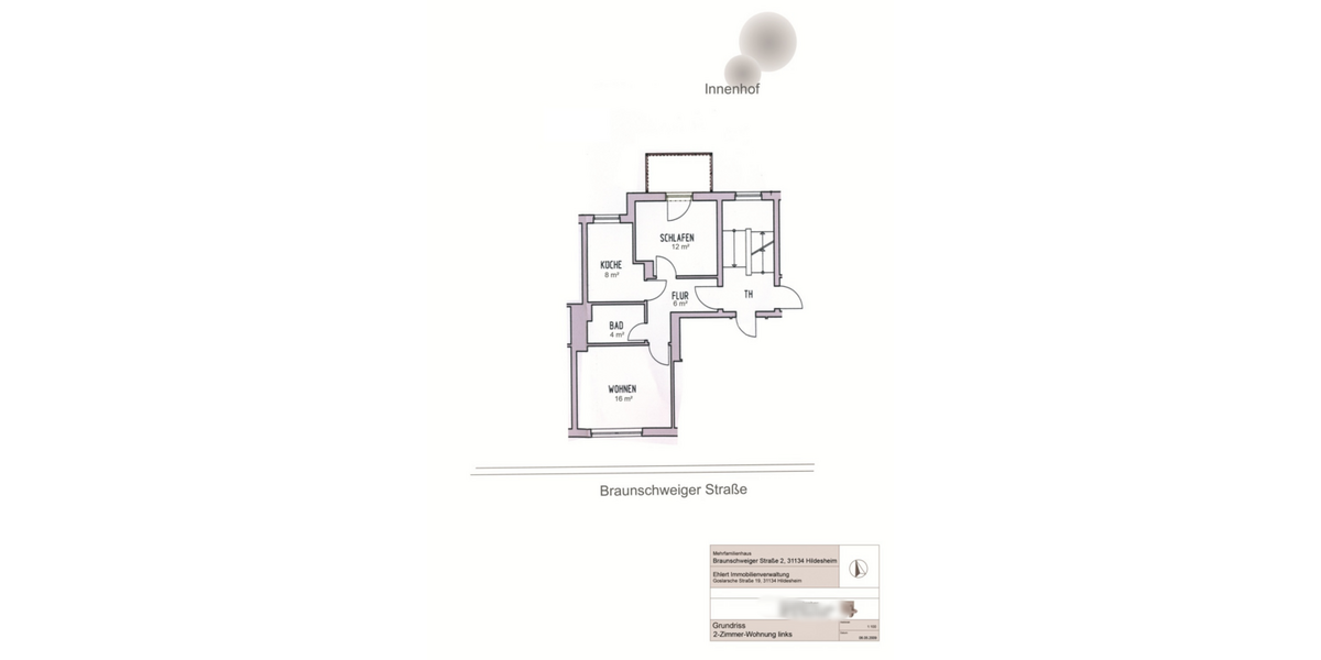 Etagenwohnung Hildesheim Neustadt - 2 Zimmer, 49 m&sup2;, 480&euro; | Angebot:26892102