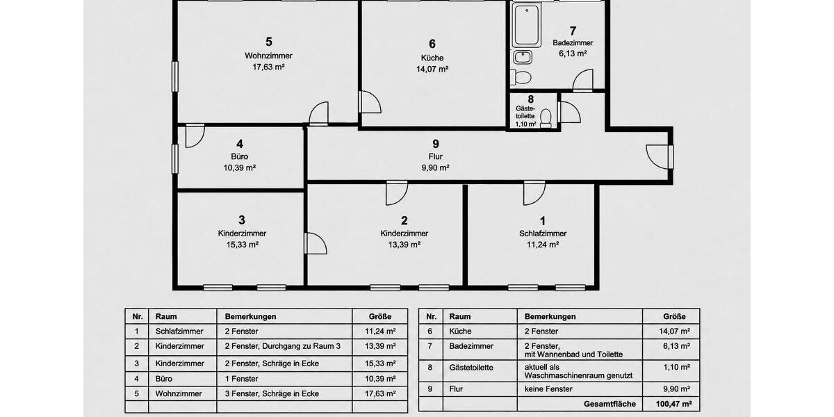 Dachgeschoßwohnung Seelze - 5 Zimmer, 100 m&sup2;, 1.100&euro; | Angebot:26636497