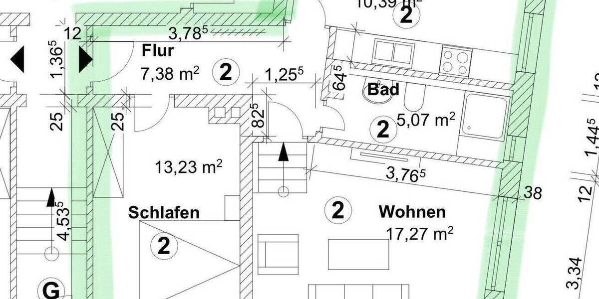 Etagenwohnung Hannover Ricklingen - 2 Zimmer, 54 m&sup2;, 720&euro; | Angebot:26820141