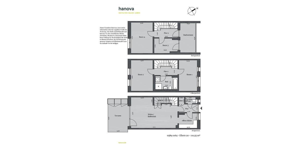 Reihenhaus Hannover Döhren-Wülfel - 5 Zimmer, 111 m&sup2;, 1.272&euro; | Angebot:25329236