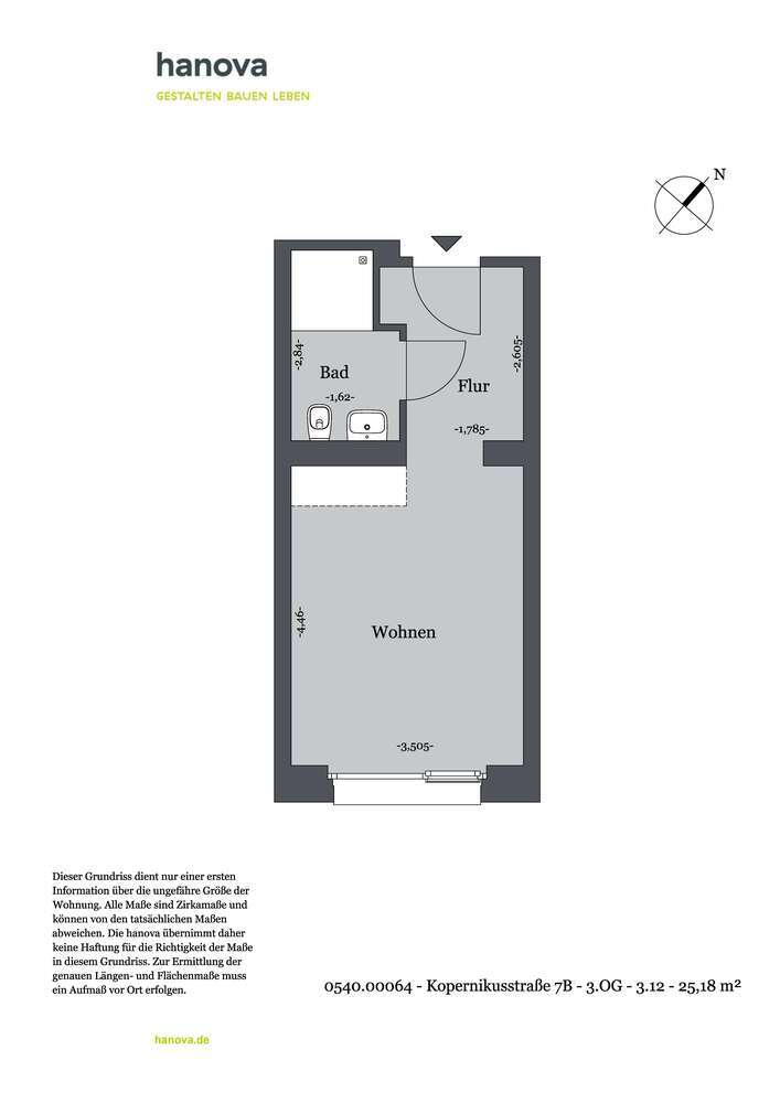 Wohnung zum Mieten in Hannover 328 € 25.18 m²