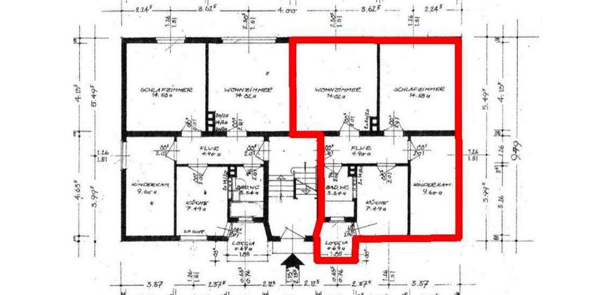 Etagenwohnung Hannover Vinnhorst - 6 Zimmer, 110 m&sup2;, 1.200&euro; | Angebot:25385896
