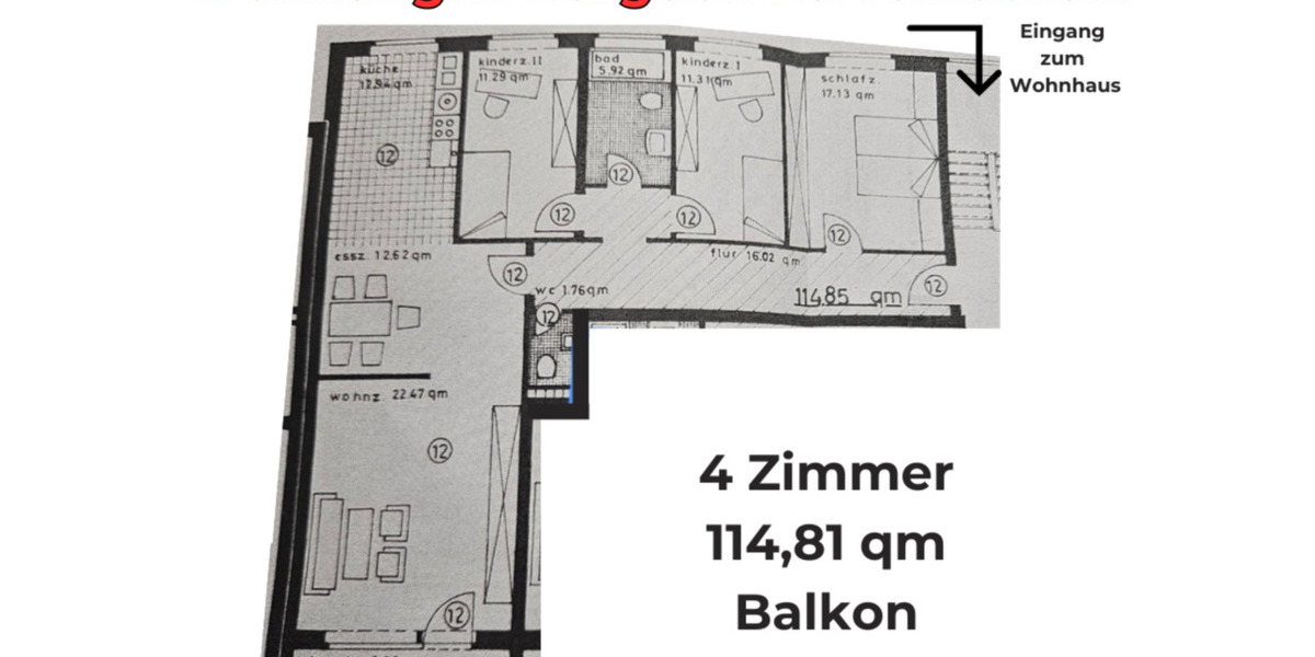 TOP 4-Zimmer ETW im EG 4 zimmer