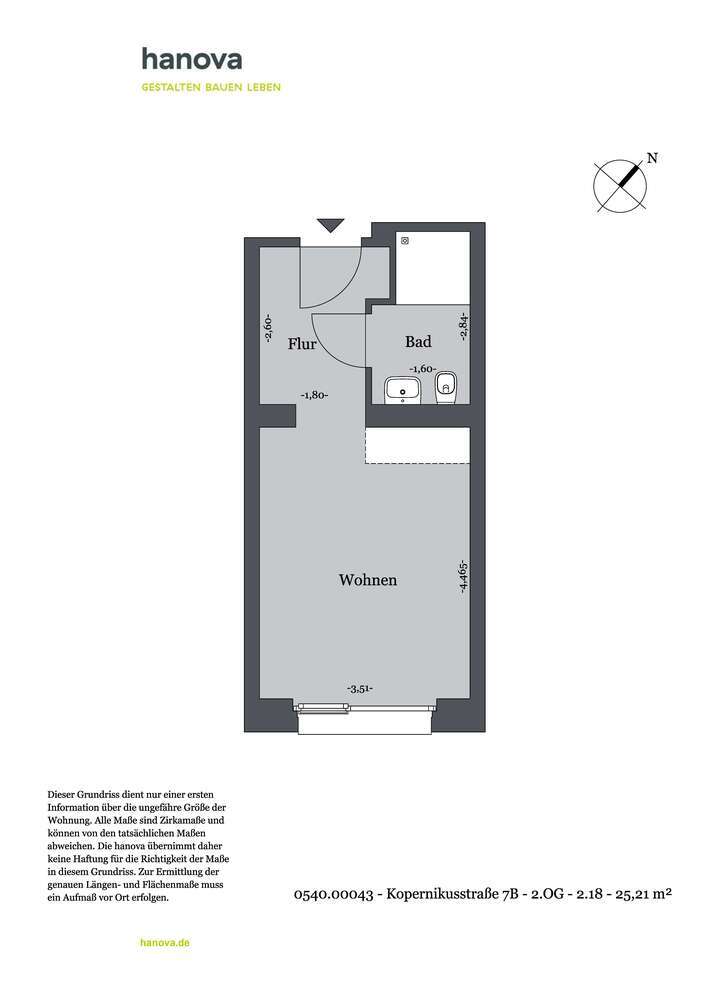 Wohnung zum Mieten in Hannover 328 € 25.21 m²