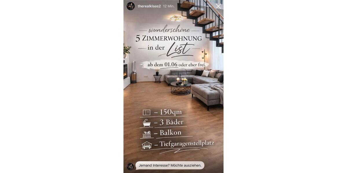 Etagenwohnung Hannover - 5 Zimmer, 150 m&sup2;, 2.200&euro; | Angebot:25182852