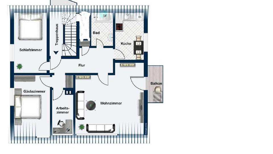 Dachgeschoßwohnung Langenhagen Engelbostel - 4 Zimmer, 88 m&sup2;, 800&euro; | Angebot:26618650