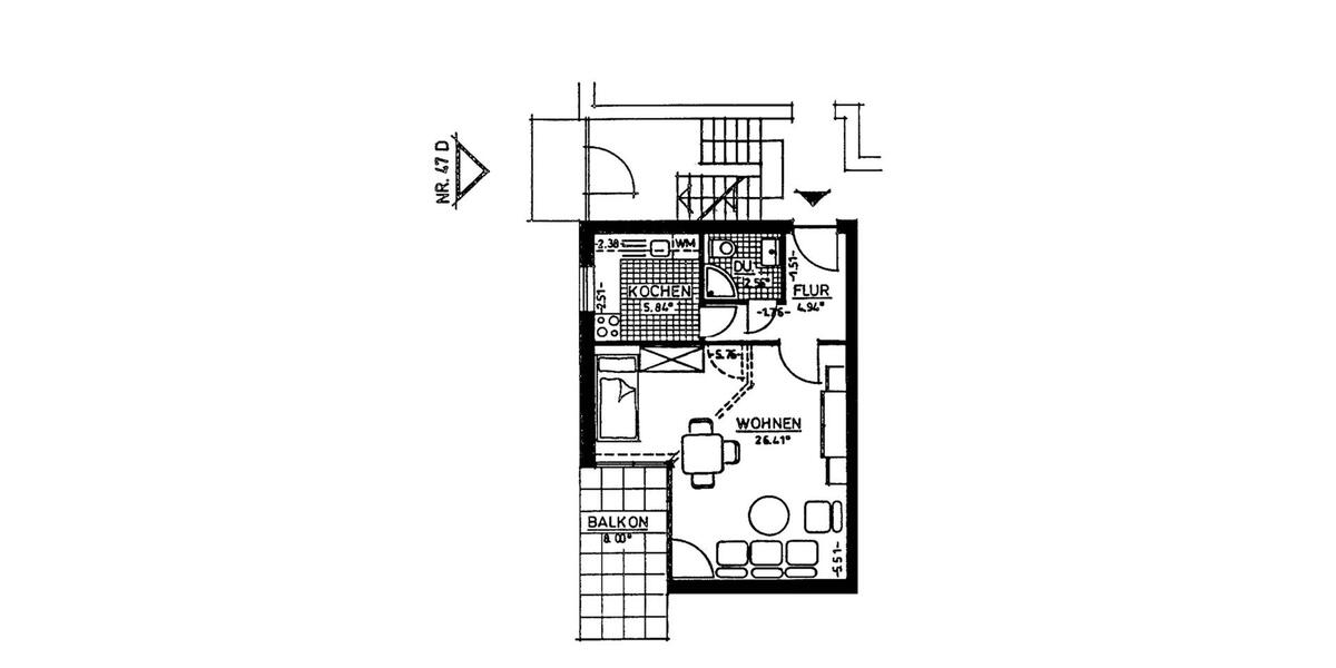 Etagenwohnung Garbsen - 1 Zimmer, 44 m&sup2;, 149.000&euro; | Angebot:26882416
