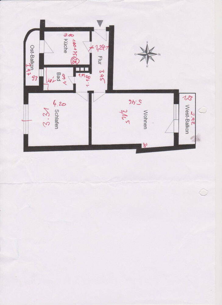 - Nähe Moltkeplatz - 2. OG - 2 Balkone - 2 Zimmerwohnung