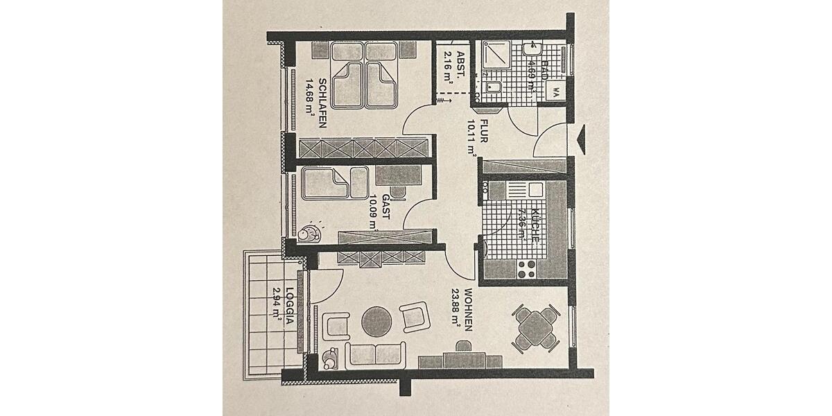 Etagenwohnung Hildesheim Bockfeld - 3 Zimmer, 76 m&sup2;, 900&euro; | Angebot:25588587