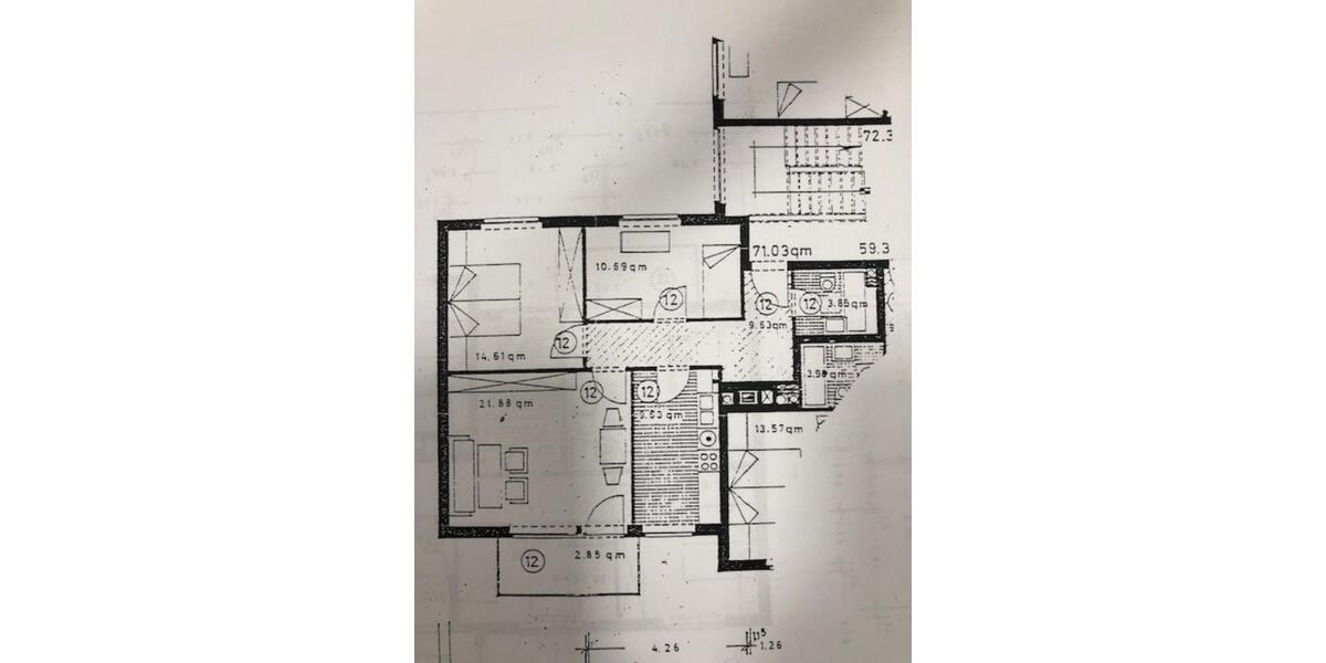 Etagenwohnung Langenhagen Engelbostel - 3 Zimmer, 71 m&sup2;, 722&euro; | Angebot:25057228