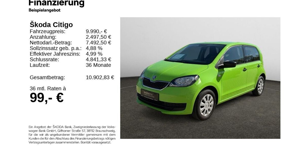 Skoda Citigo 48.843 km 9.690 &euro; Hildesheim 31137
