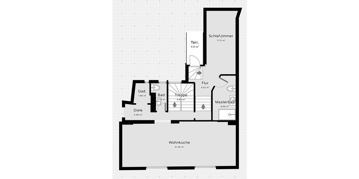 Erdgeschoss Altbau-Loft mit Galerie in der List 3 zimmer