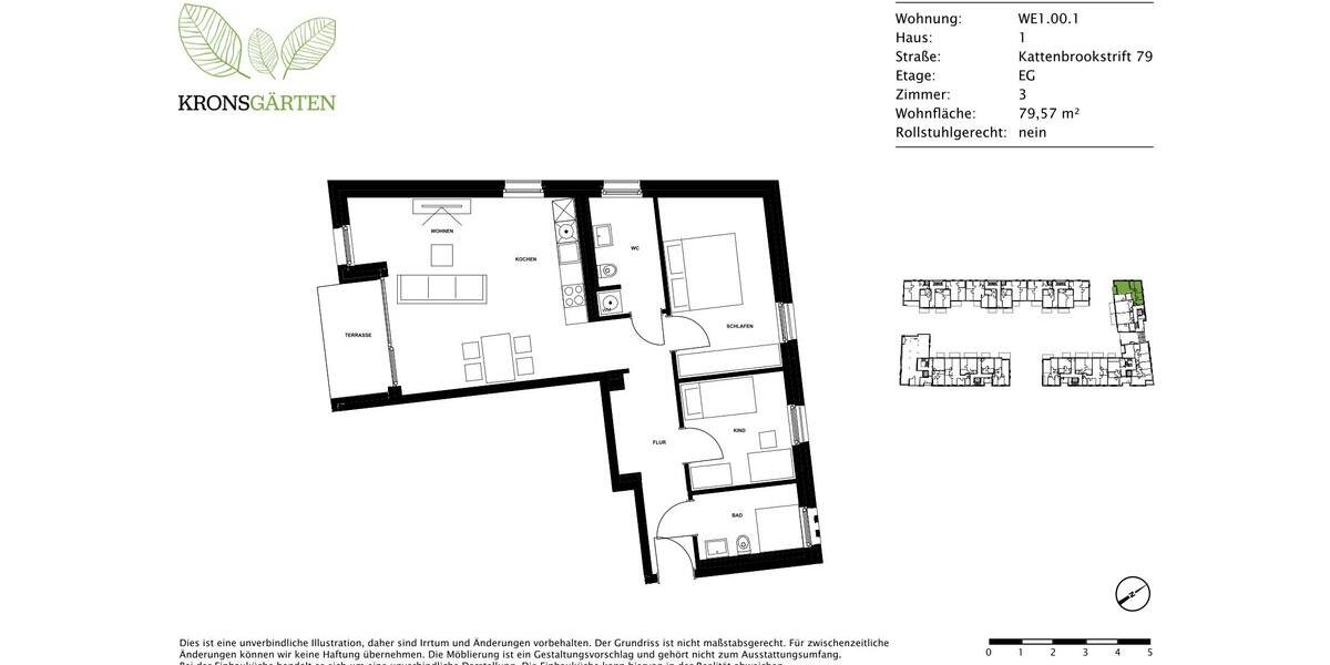 3-Zimmer-Wohnung mit Einbauküche und Tageslichtbad 3 zimmer