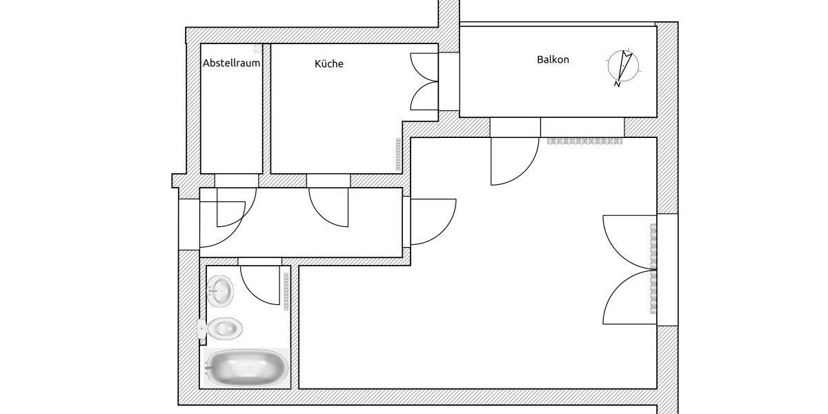 Etagenwohnung Hannover Herrenhausen-Stöcken - 1.5 Zimmer, 42 m&sup2;, 120.000&euro; | Angebot:26788429