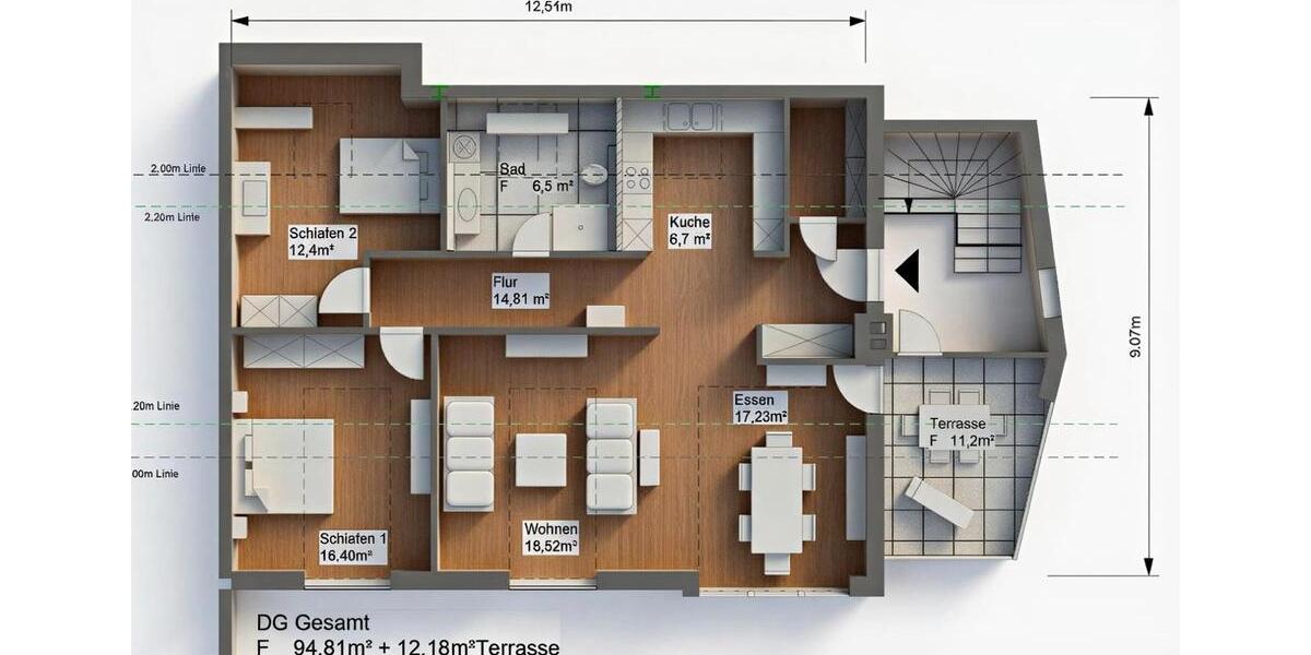 Erstbezug: Moderne 3-Zimmer-Wohnung mit Balkon im 2. OG 3 zimmer