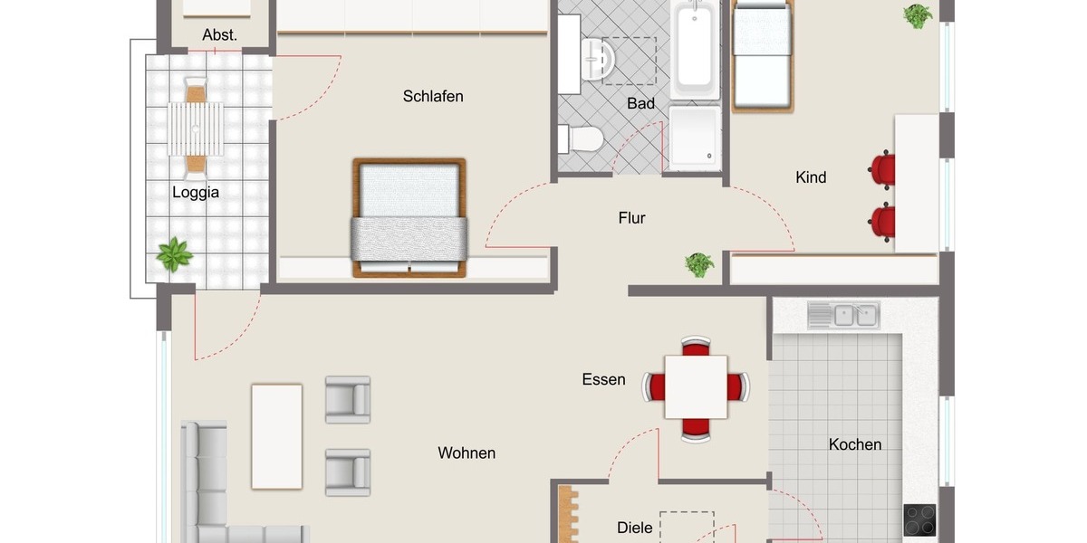 Charmante Etagenwohnung mit Balkon 3 zimmer