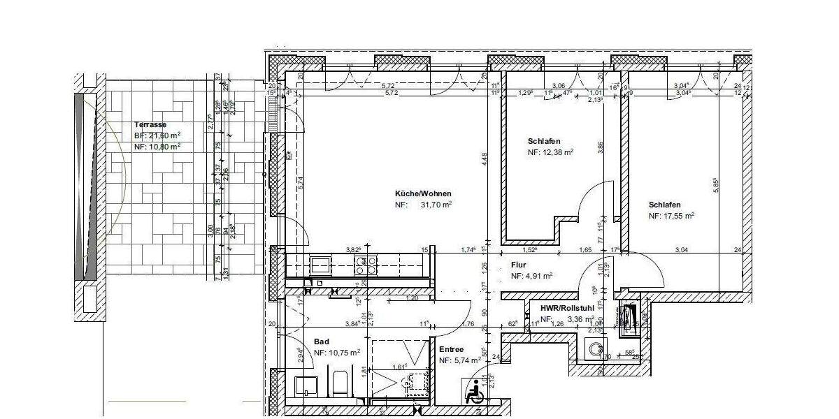 !!Rollstuhlgerechtes Wohnen im Neubau!! Moderne 3-Zimmer mit Terrasse, Einbauküche, Tageslichtbad 3 zimmer