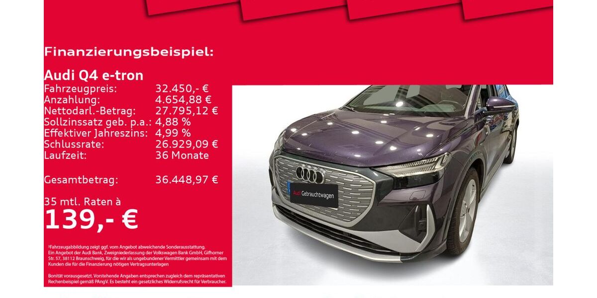 Audi Q4 e-tron 40.744 km 31.950 &euro; Hannover 30179