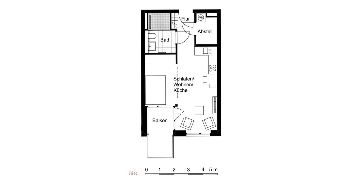 Etagenwohnung Hannover Nord - 1 Zimmer, 39 m&sup2;, 721&euro; | Angebot:24866302