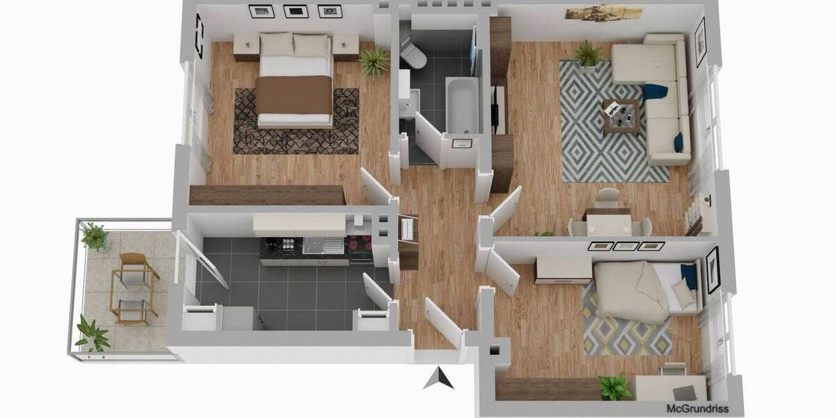 Etagenwohnung Hannover Nordstadt - 3 Zimmer, 74 m&sup2;, 285.000&euro; | Angebot:26053478