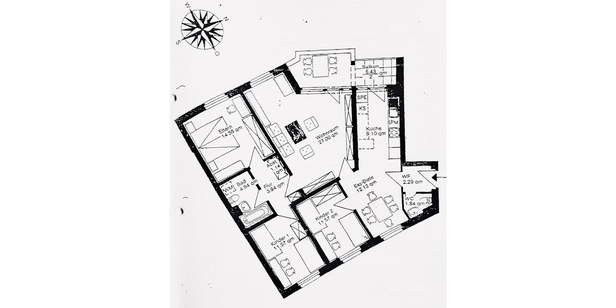 Etagenwohnung Gehrden - 4 Zimmer, 105 m&sup2;, 1.099&euro; | Angebot:25402908