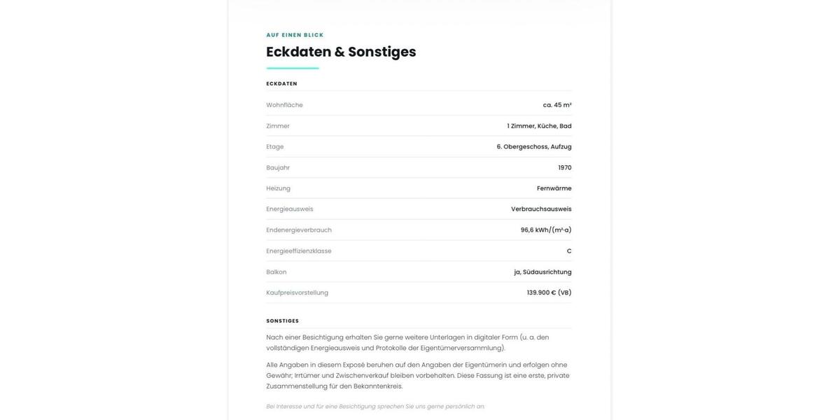 Etagenwohnung Hannover Bothfeld-Vahrenheide - 1 Zimmer, 46 m&sup2;, 139.900&euro; | Angebot:27168802