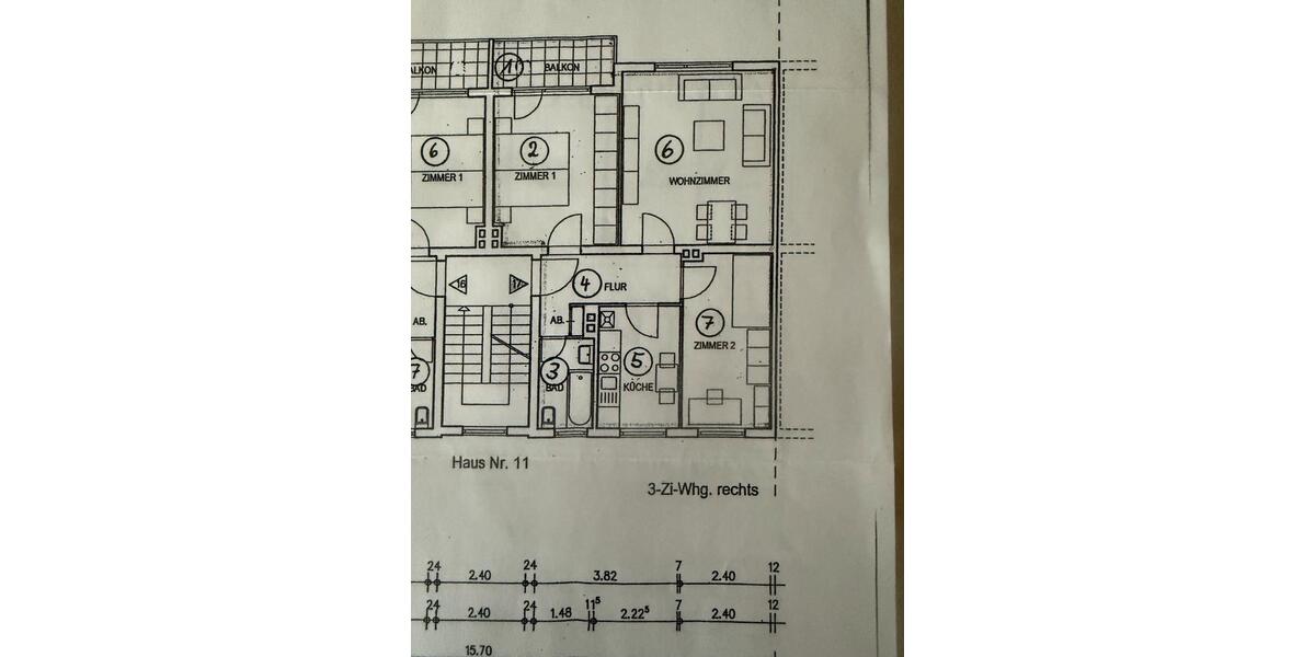 Etagenwohnung Hannover Buchholz-Kleefeld - 3 Zimmer, 68 m&sup2;, 900&euro; | Angebot:26626799