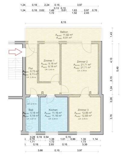 Etagenwohnung Hannover Kirchrode - 3 Zimmer, 76 m&sup2;, 800&euro; | Angebot:25697665