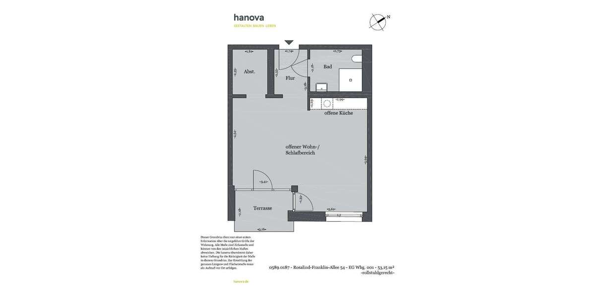 Etagenwohnung Hannover Bemerode - 1 Zimmer, 53 m&sup2;, 611&euro; | Angebot:27320870