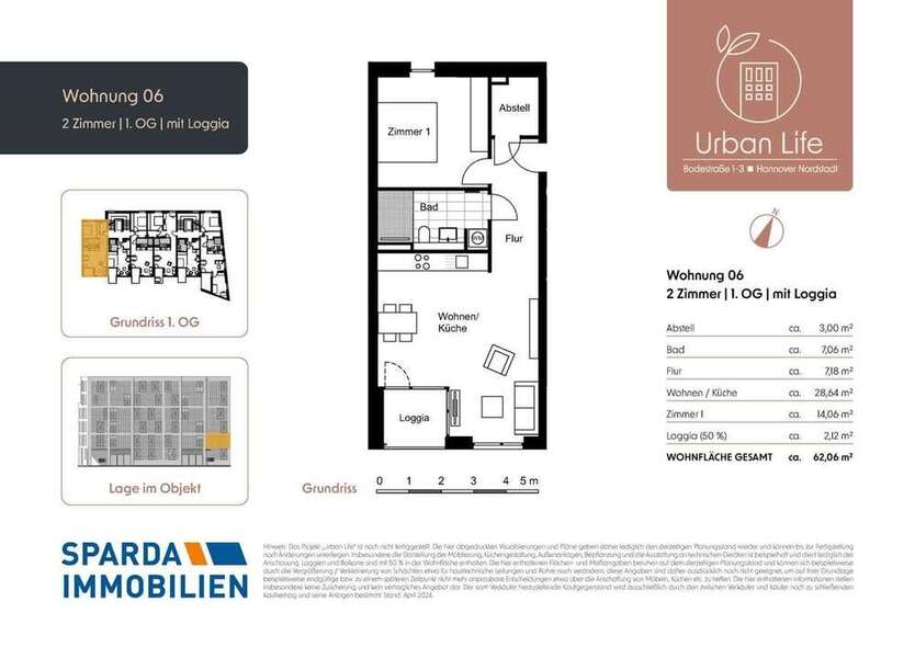 Wohnung zum Kaufen in Hannover-Nordstadt 344.000 € 62.06 m²