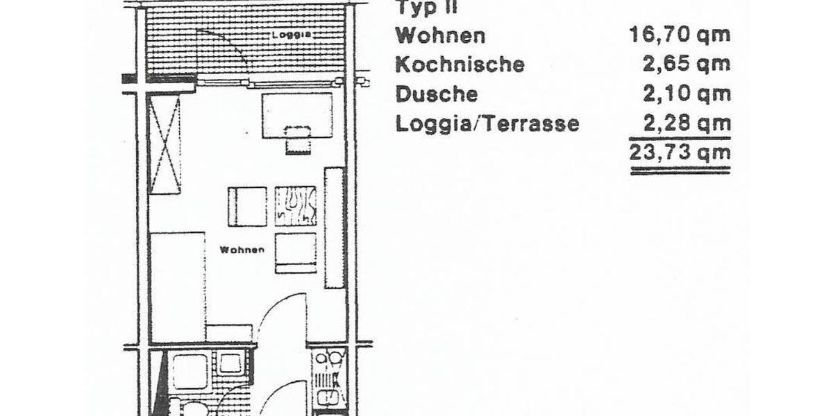 Etagenwohnung Hannover Buchholz-Kleefeld - 1 Zimmer, 24 m&sup2;, 390&euro; | Angebot:27595740