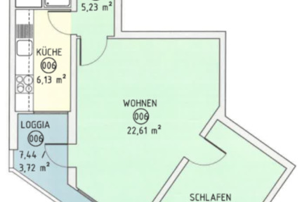 Gut geschnittene 2-Zimmerwohnung mit Loggia (nicht im Ihmezentrum 2 zimmer