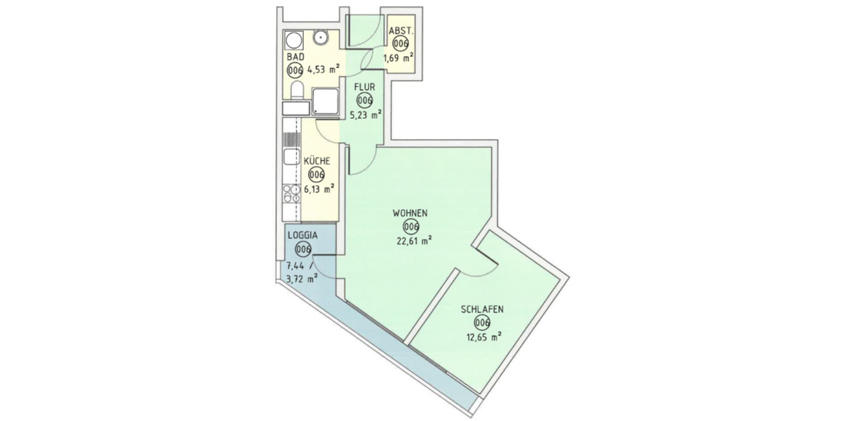 Gut geschnittene 2-Zimmerwohnung mit Loggia (nicht im Ihmezentrum 2 zimmer