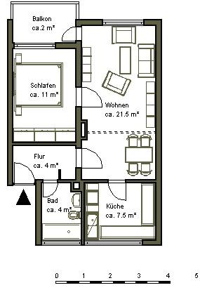 Erdgeschoßwohnung Hannover Bothfeld-Vahrenheide - 2 Zimmer, 50 m&sup2;, 516&euro; | Angebot:26392494