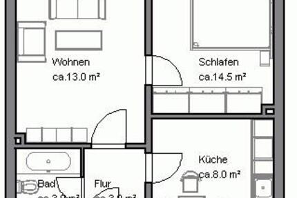 Wohnung Hannover Misburg-Anderten - 2 Zimmer, 44 m&sup2;, 459&euro; | Angebot:26528001