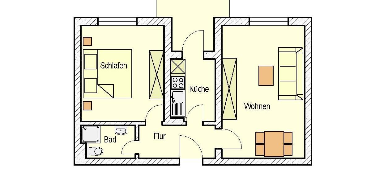 Erdgeschoßwohnung Lehrte - 2 Zimmer, 48 m&sup2;, 524&euro; | Angebot:26297120