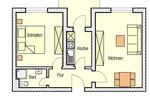 Erdgeschoßwohnung Lehrte - 2 Zimmer, 48 m&sup2;, 524&euro; | Angebot:26297120