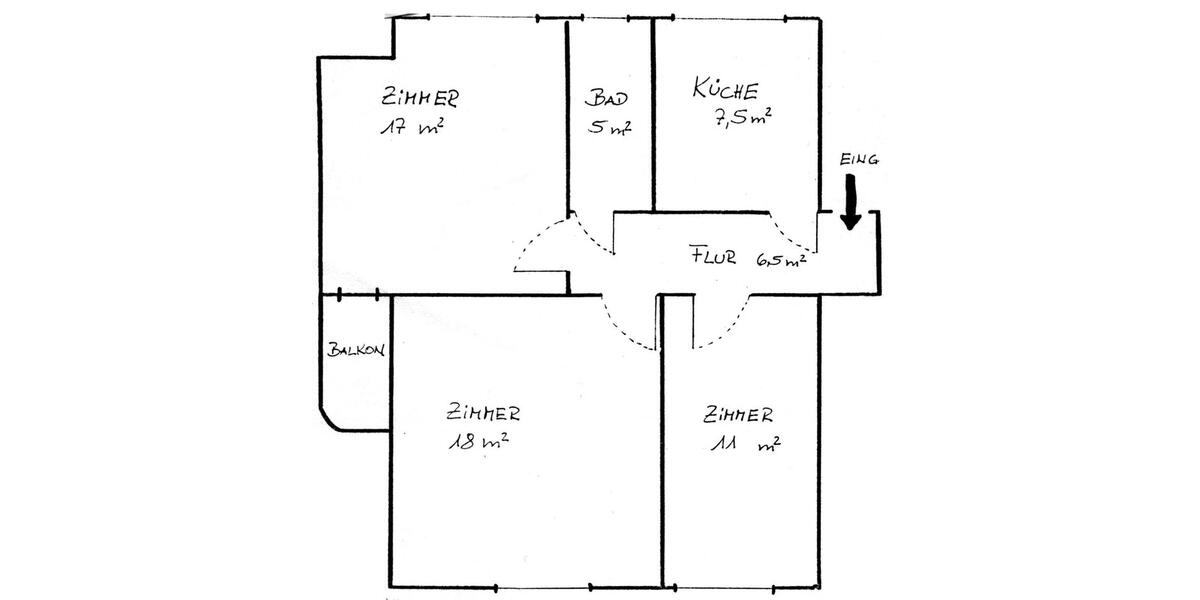 Etagenwohnung Hannover Linden-Limmer - 3 Zimmer, 64 m&sup2;, 600&euro; | Angebot:26612201