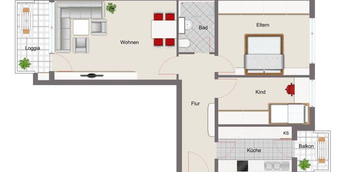 Etagenwohnung Hannover Vahrenwald - 3 Zimmer, 75 m&sup2;, 225.000&euro; | Angebot:26188683