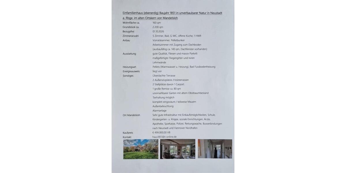 Einfamilienhaus Neustadt am Rübenberge - 5 Zimmer, 160 m&sup2;, 499.000&euro; | Angebot:26222000