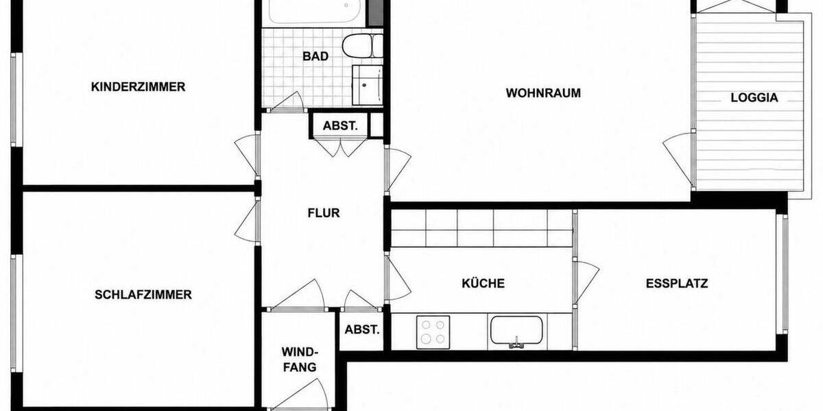 Etagenwohnung Laatzen Laatzen-Mitte - 3 Zimmer, 74 m&sup2;, 790&euro; | Angebot:26907753