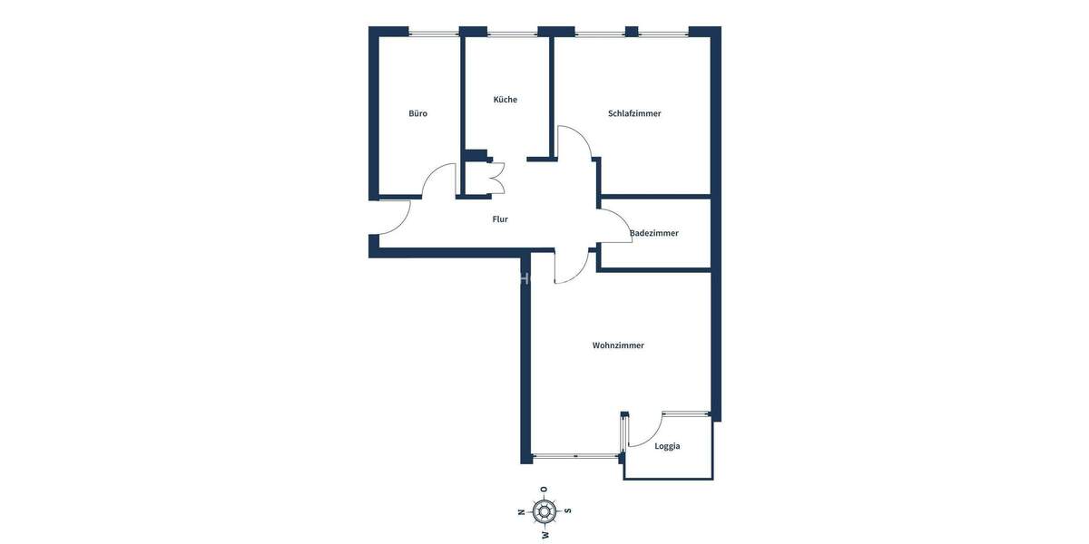 Erbbauzins: Helle 3-Zimmer-Wohnung mit Loggia - ca. 76 Quadratmeter in der ersten Etage 3 zimmer
