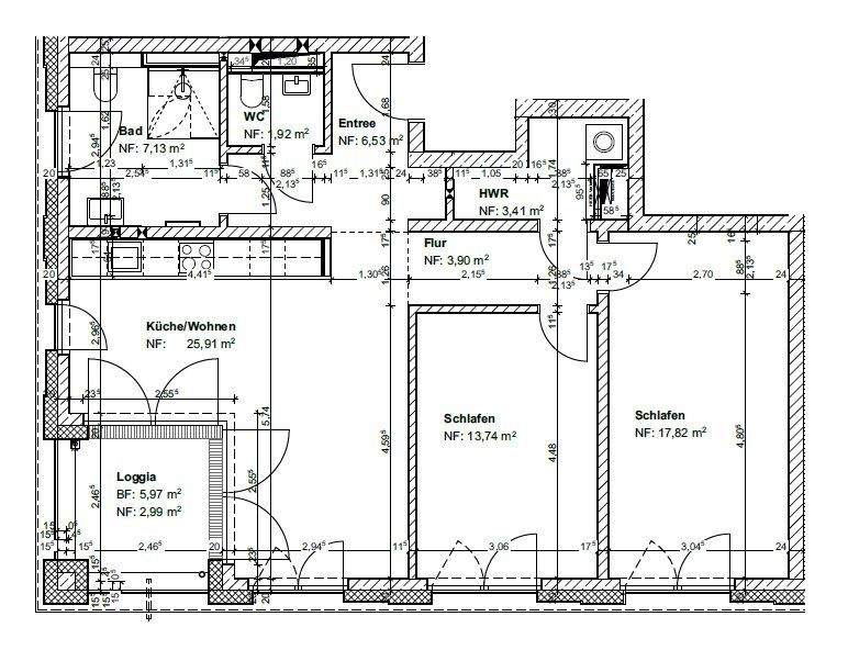 Etagenwohnung Hannover Döhren - 3 Zimmer, 83 m&sup2;, 1.290&euro; | Angebot:24594300
