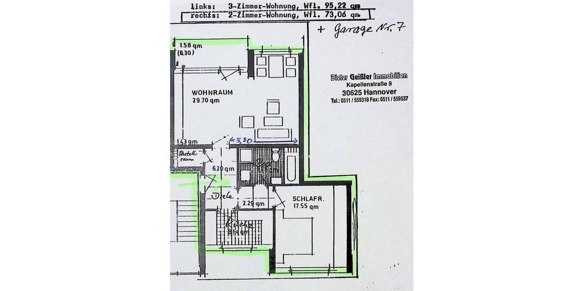 Etagenwohnung Hannover Mühlenberg - 2 Zimmer, 73 m&sup2;, 199.500&euro; | Angebot:26169731