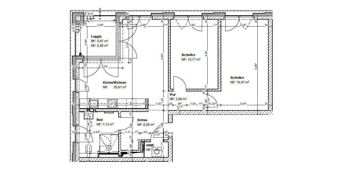 NEUES + HELLES Wohnen mit Glaswand-Loggia, Einbauküche, Tageslichtbad mit Walk-In-Dusche, Aufzug 3 zimmer