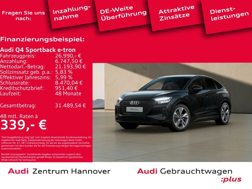 Audi Q4 e-tron 27.723 km 26.990 € Hannover 30179