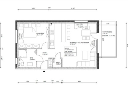 Wohnung Bad Nenndorf - 2 Zimmer, 72 m&sup2;, 925&euro; | Angebot:25045263