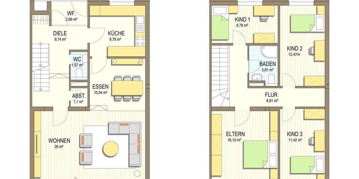 Reihenmittelhaus Hannover Anderten - 5 Zimmer, 122 m&sup2;, 380.000&euro; | Angebot:26820021